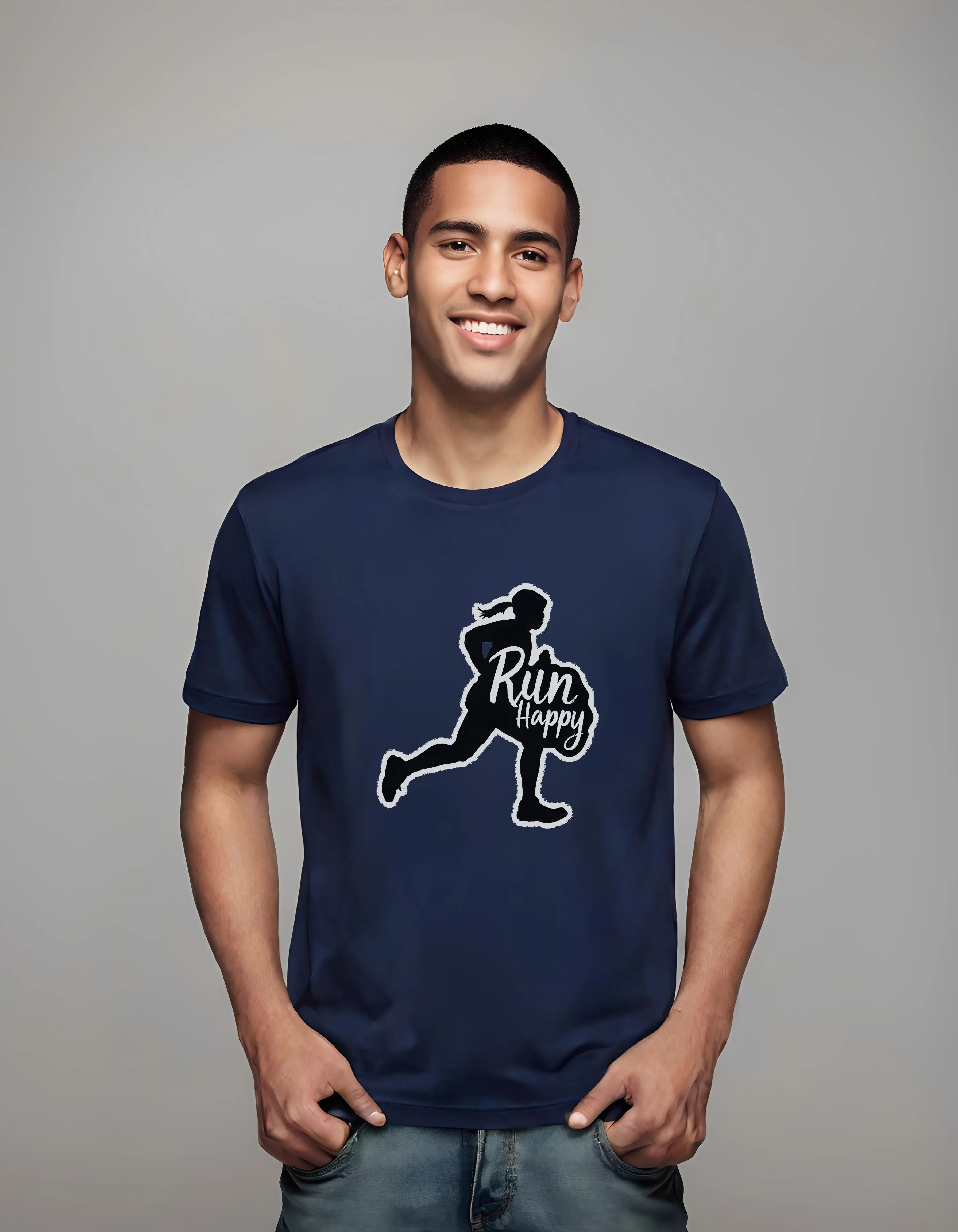 Run Happy Silhouette | Classic T-Shirt (Unisex)
