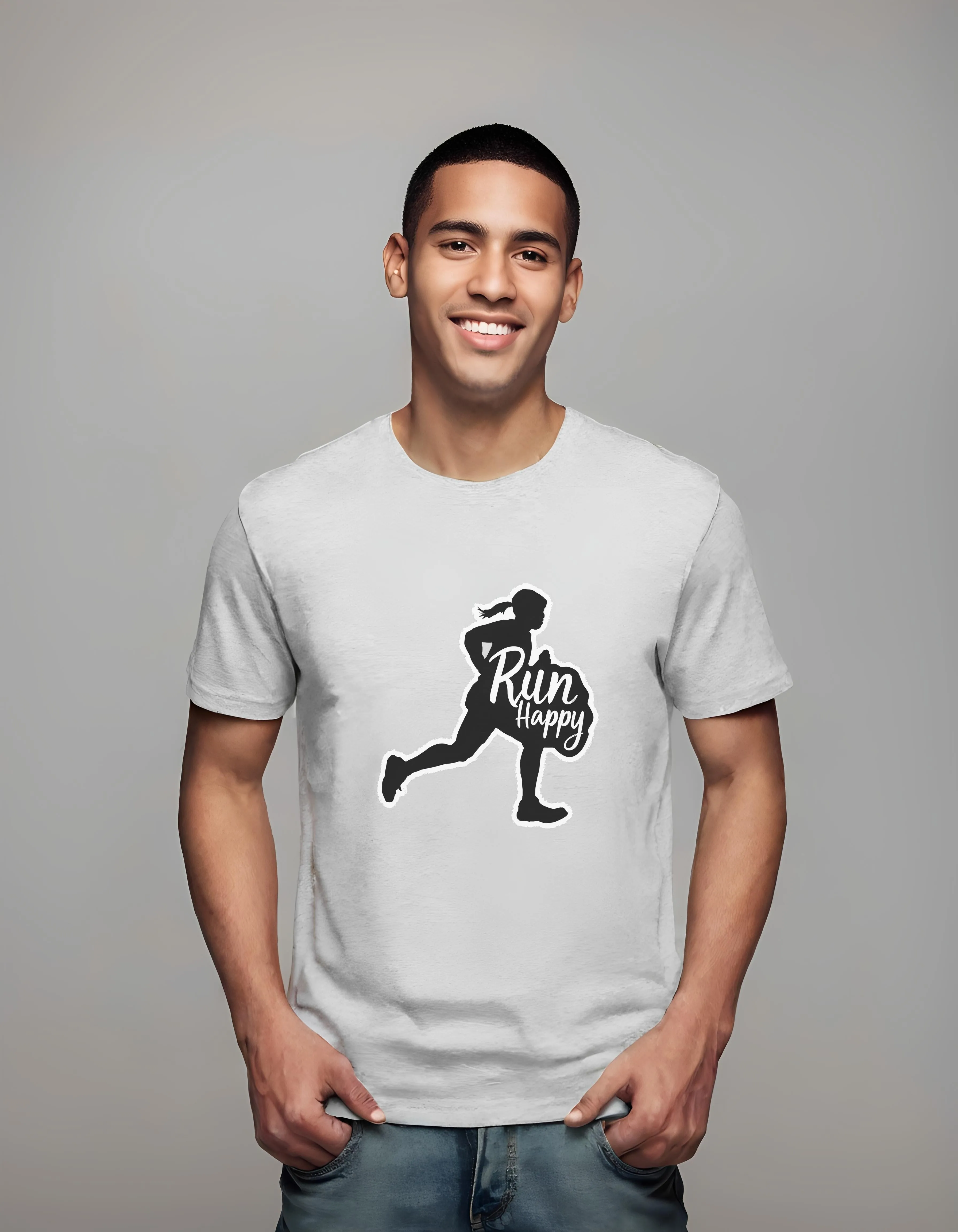 Run Happy Silhouette | Classic T-Shirt (Unisex)