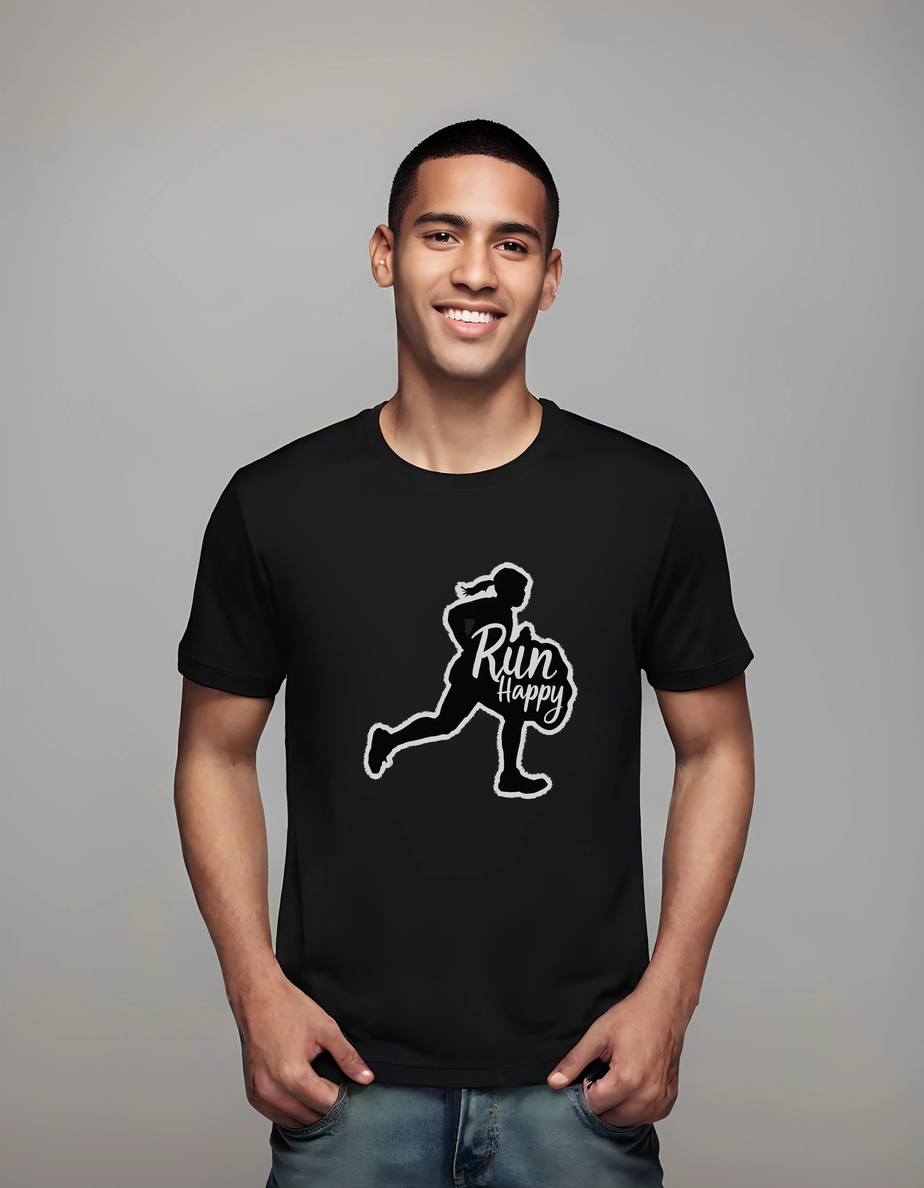 Run Happy Silhouette | Classic T-Shirt (Unisex)