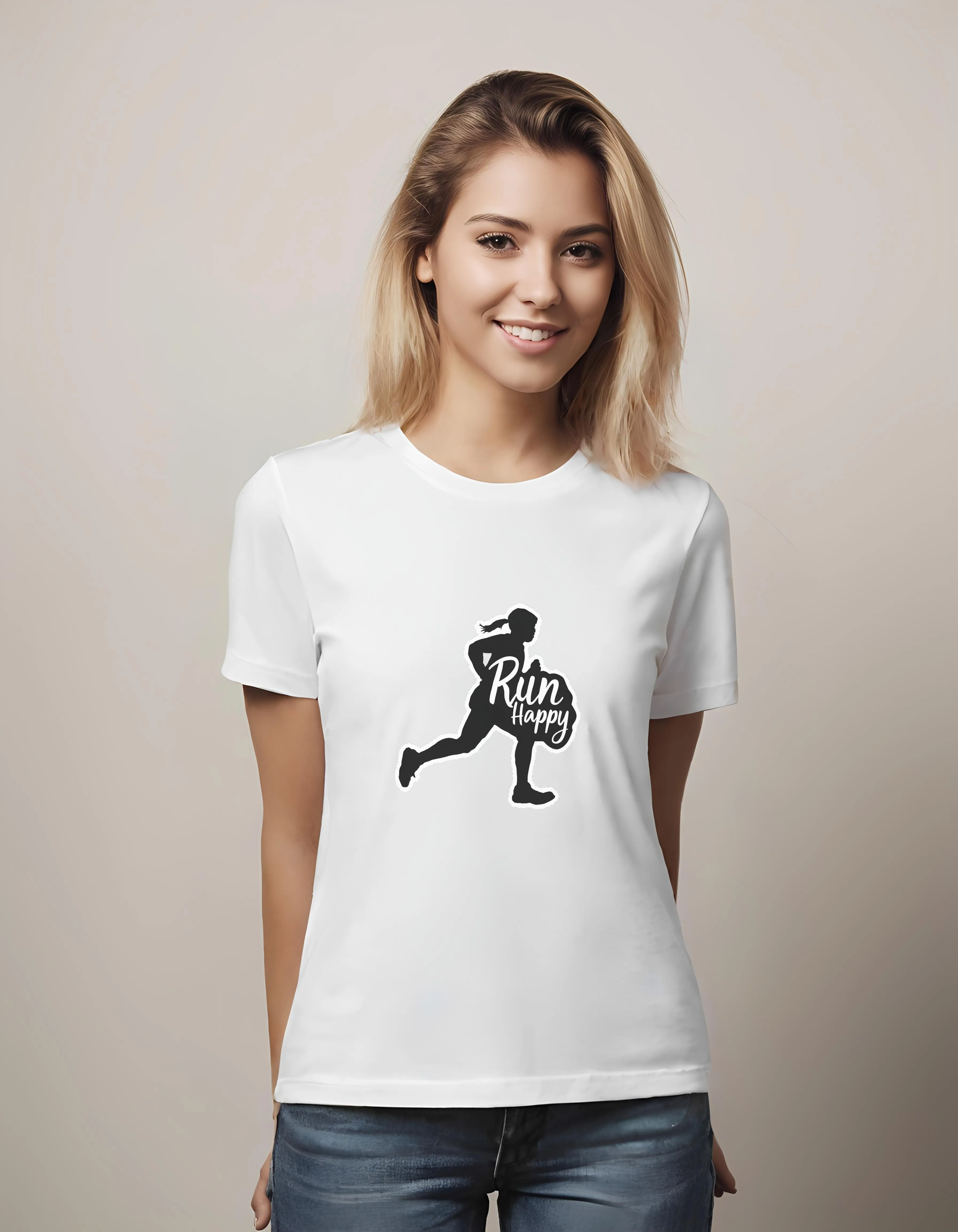 Run Happy Silhouette | Classic T-Shirt (Unisex)