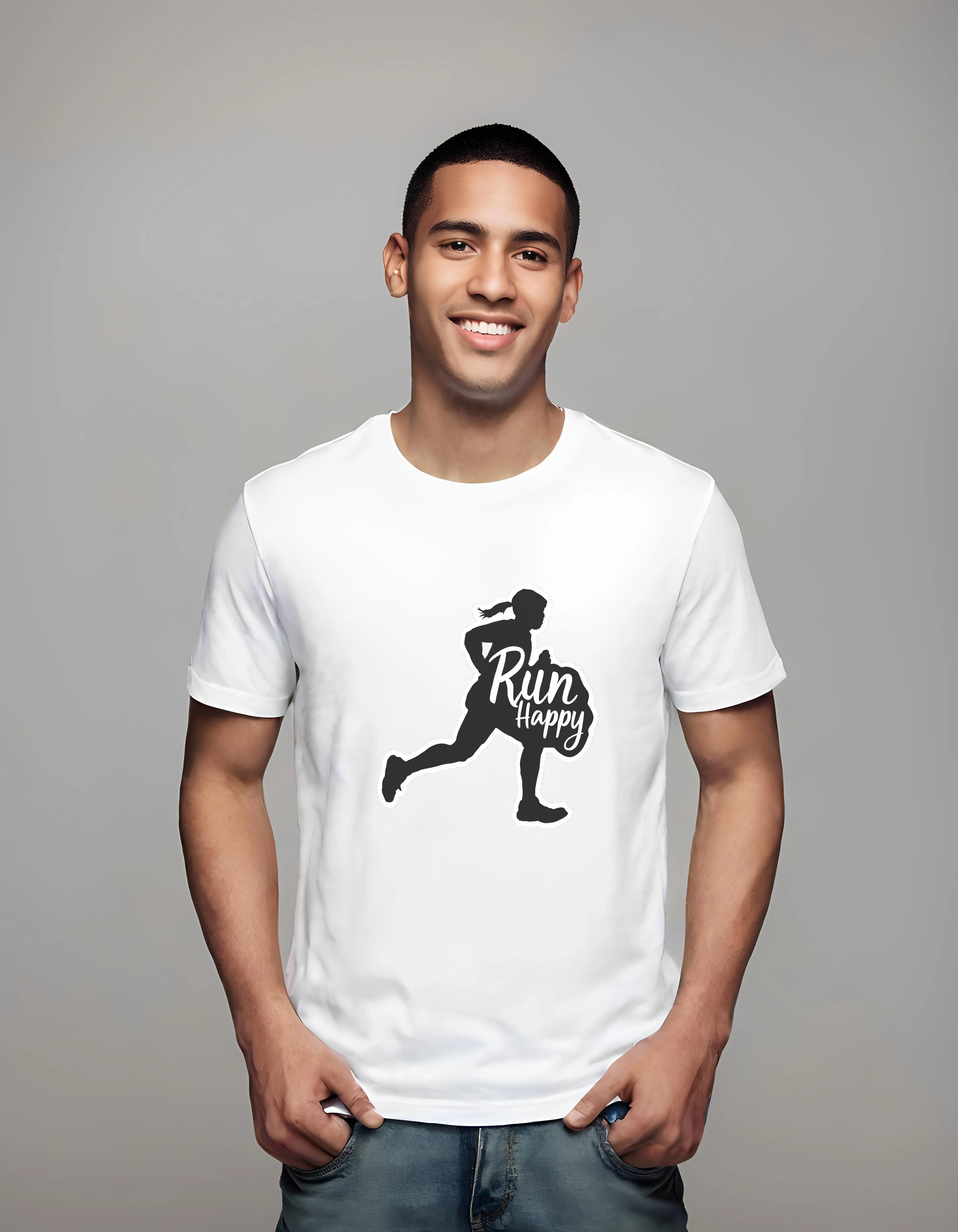 Run Happy Silhouette | Classic T-Shirt (Unisex)