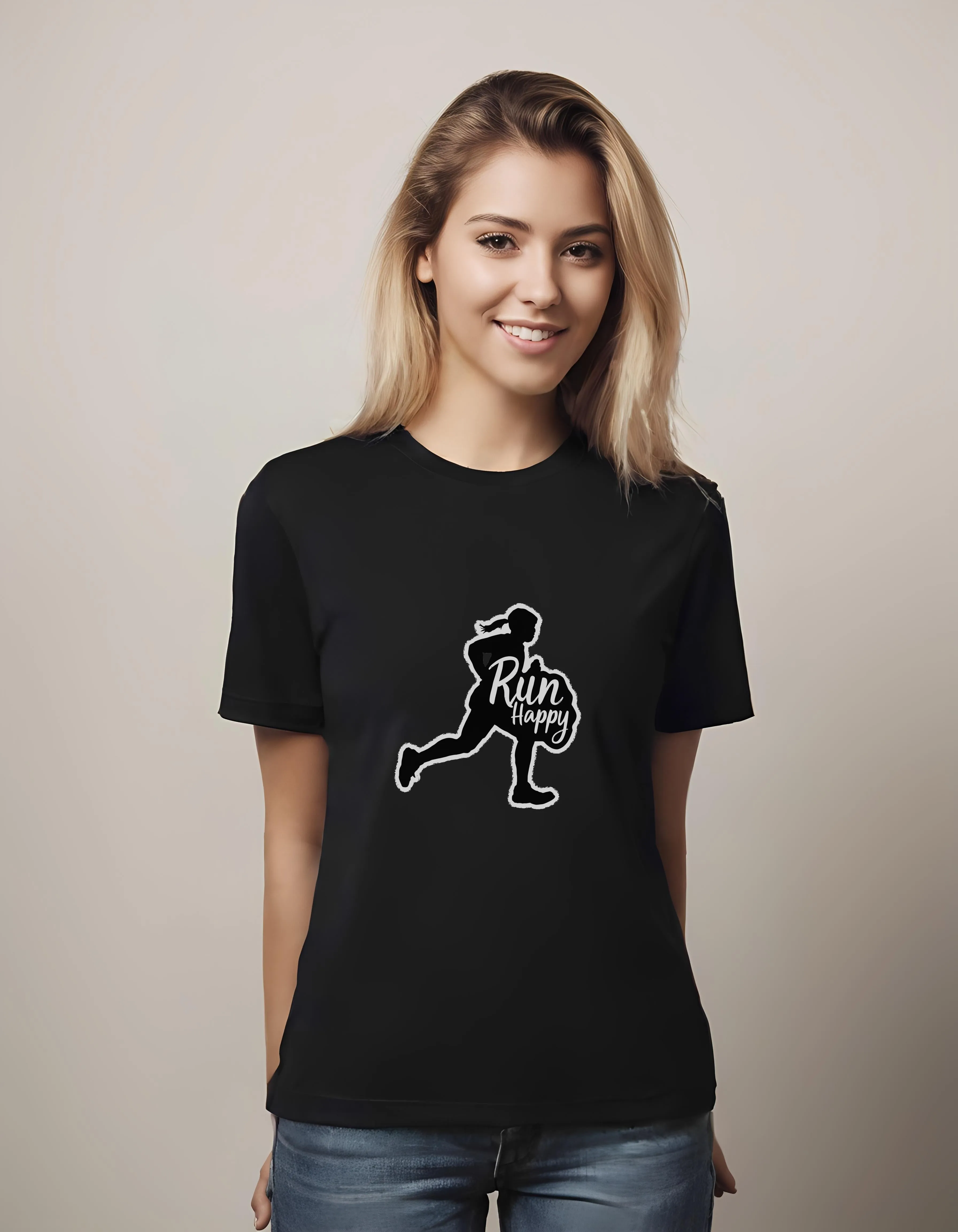 Run Happy Silhouette | Classic T-Shirt (Unisex)