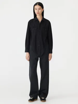 Scoop Hem Denim Shirt
