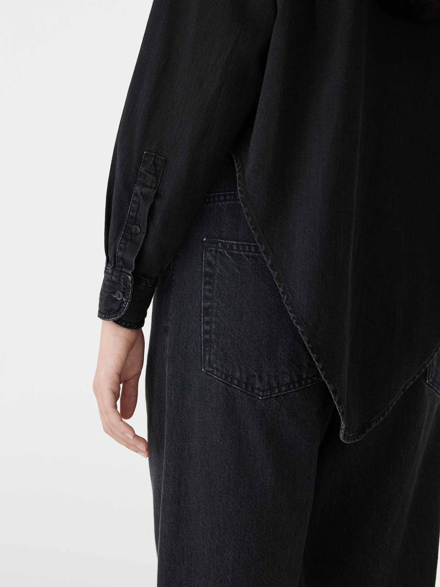 Scoop Hem Denim Shirt