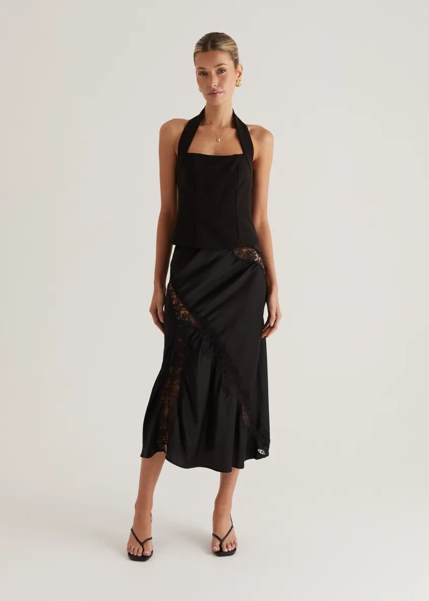 Selena Midi Skirt - Black