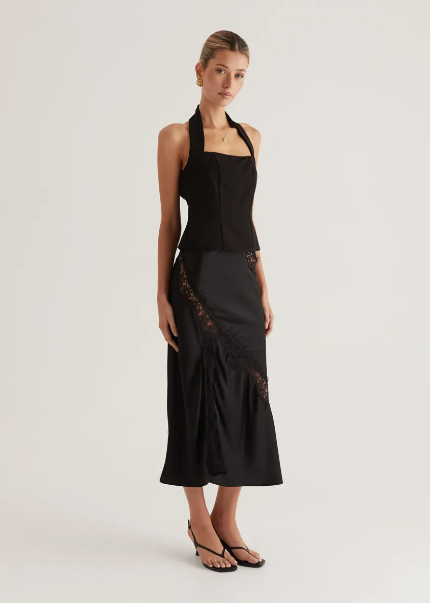 Selena Midi Skirt - Black