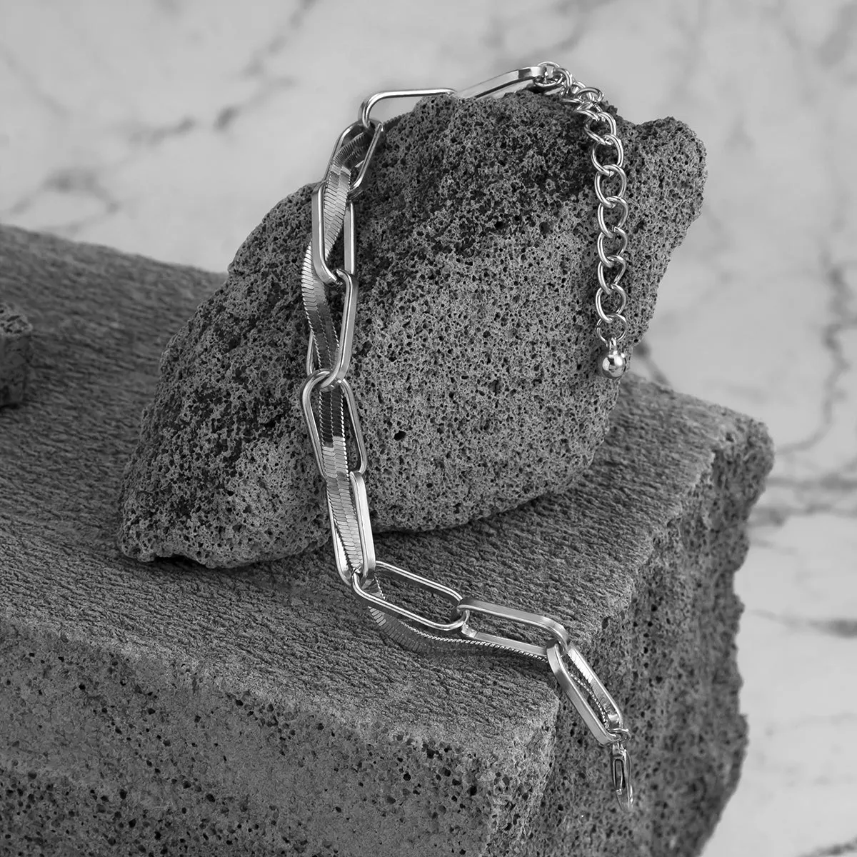 Silver-Plated Chain Link Bracelet