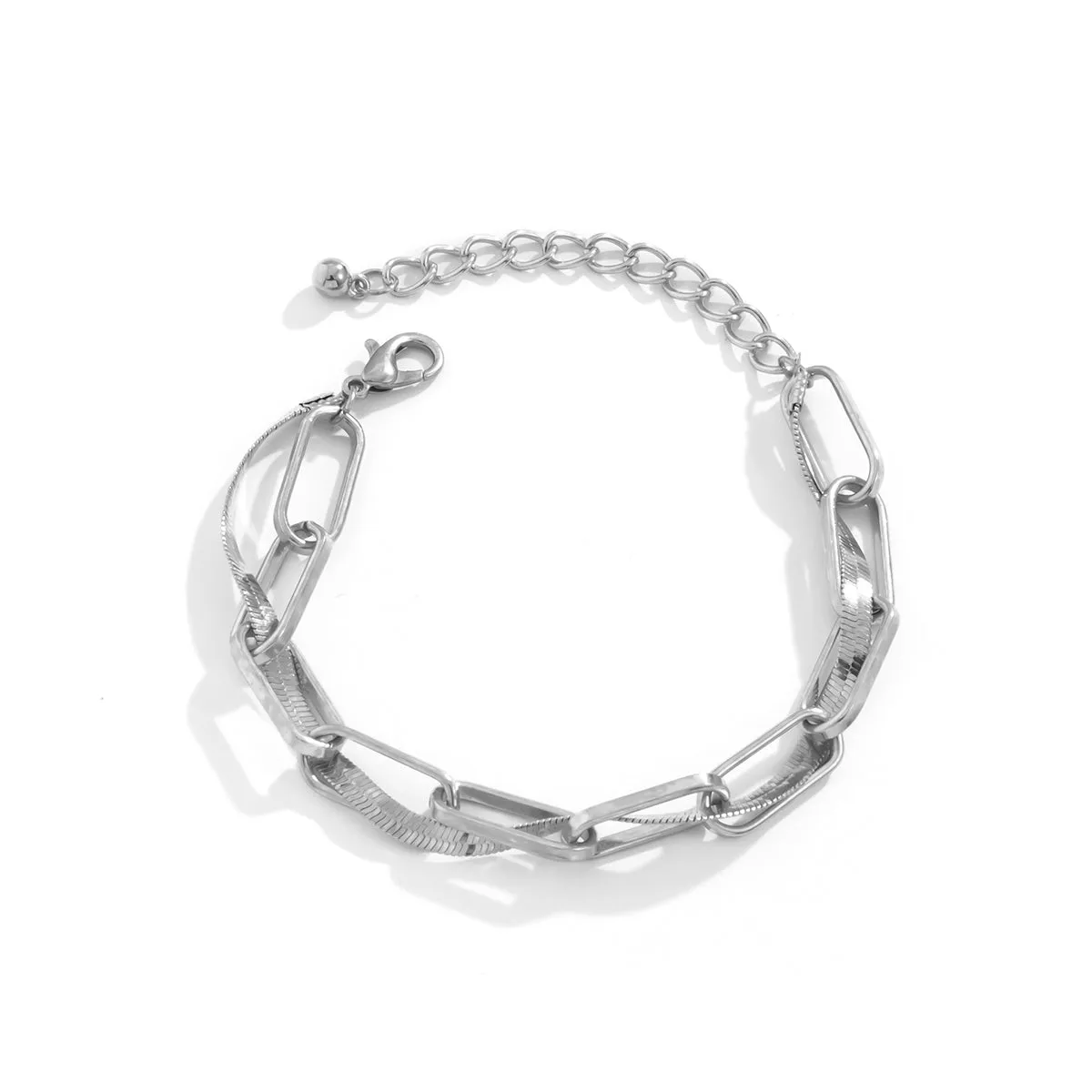 Silver-Plated Chain Link Bracelet