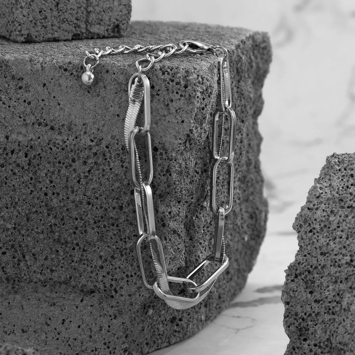 Silver-Plated Chain Link Bracelet