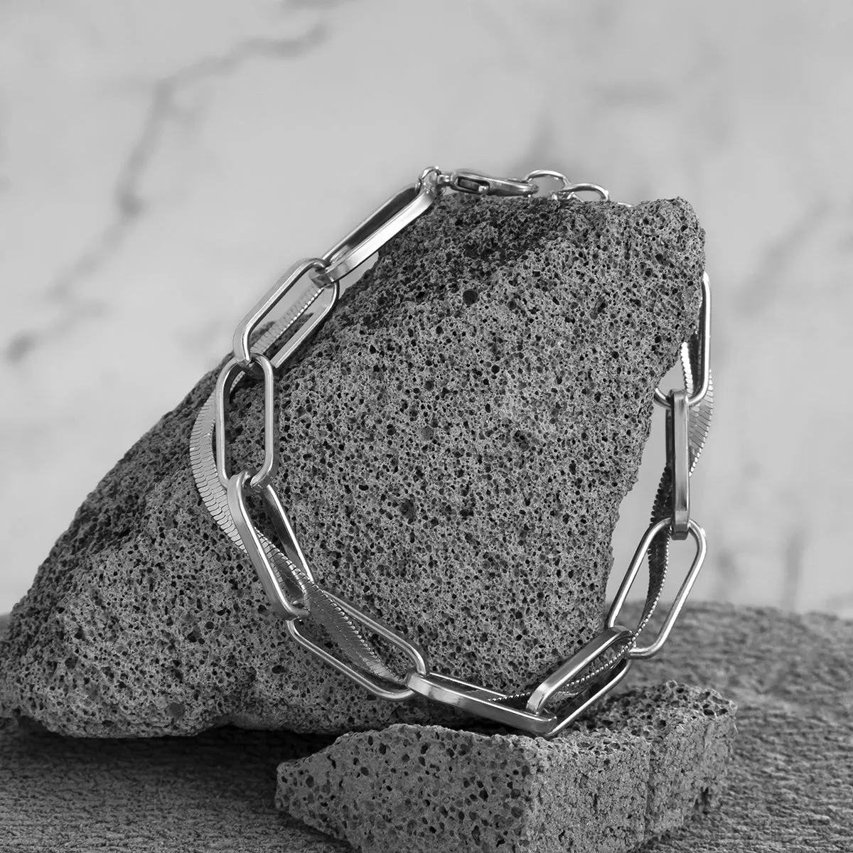 Silver-Plated Chain Link Bracelet
