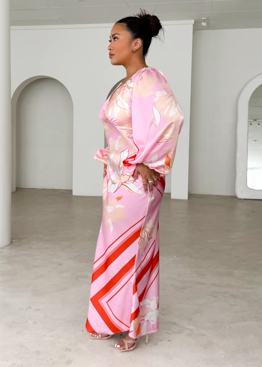 Stetha Maxi Dress - Candy Pink Floral