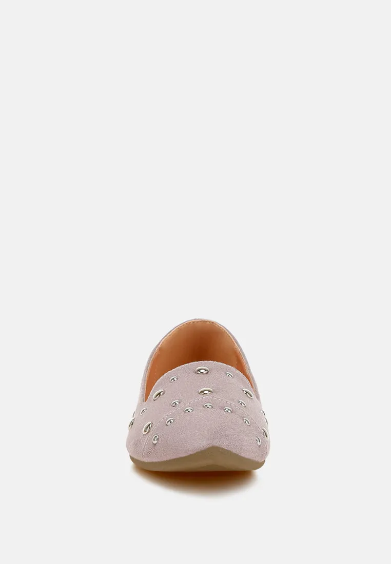 Stud Embellished Ballet Flats By RAG