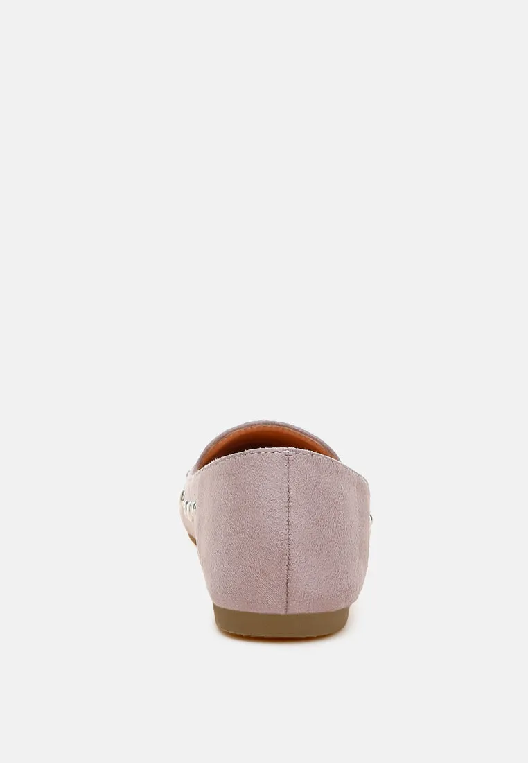 Stud Embellished Ballet Flats By RAG