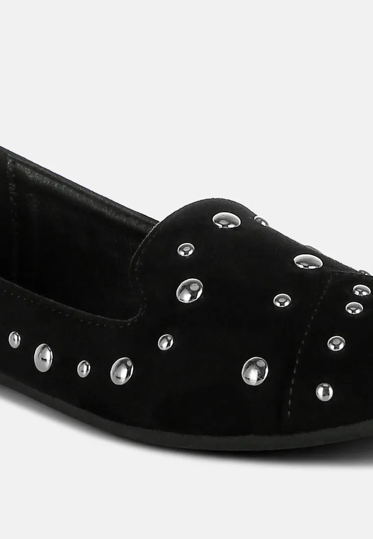 Stud Embellished Ballet Flats By RAG