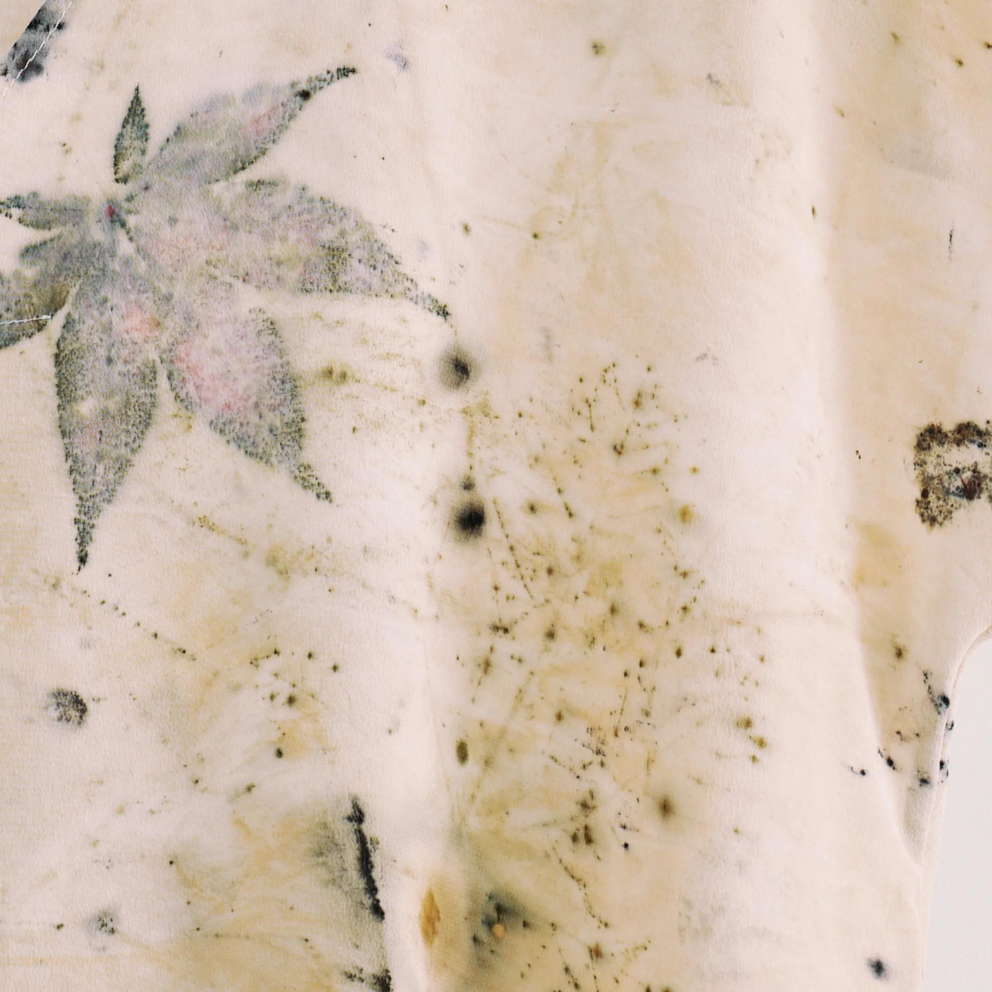 SUMMER SHOWER Eco-print silk dress.  Organic dye Mini Dress Small