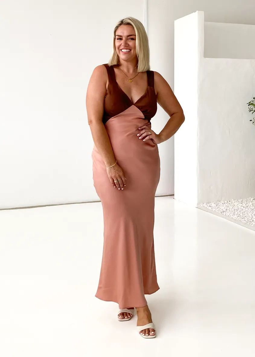 Taleena Maxi Dress - Chocolate Splice
