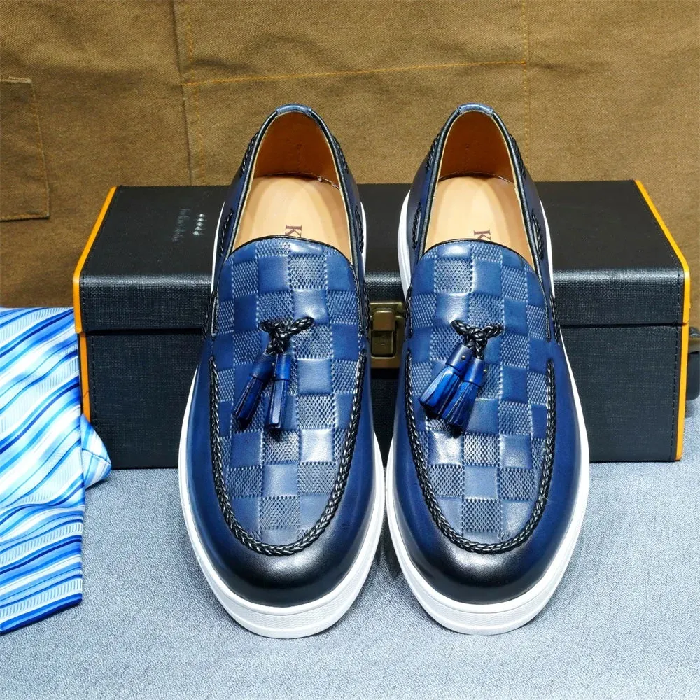Tassel Loafer Shoes Genuine Leather Slip-on R