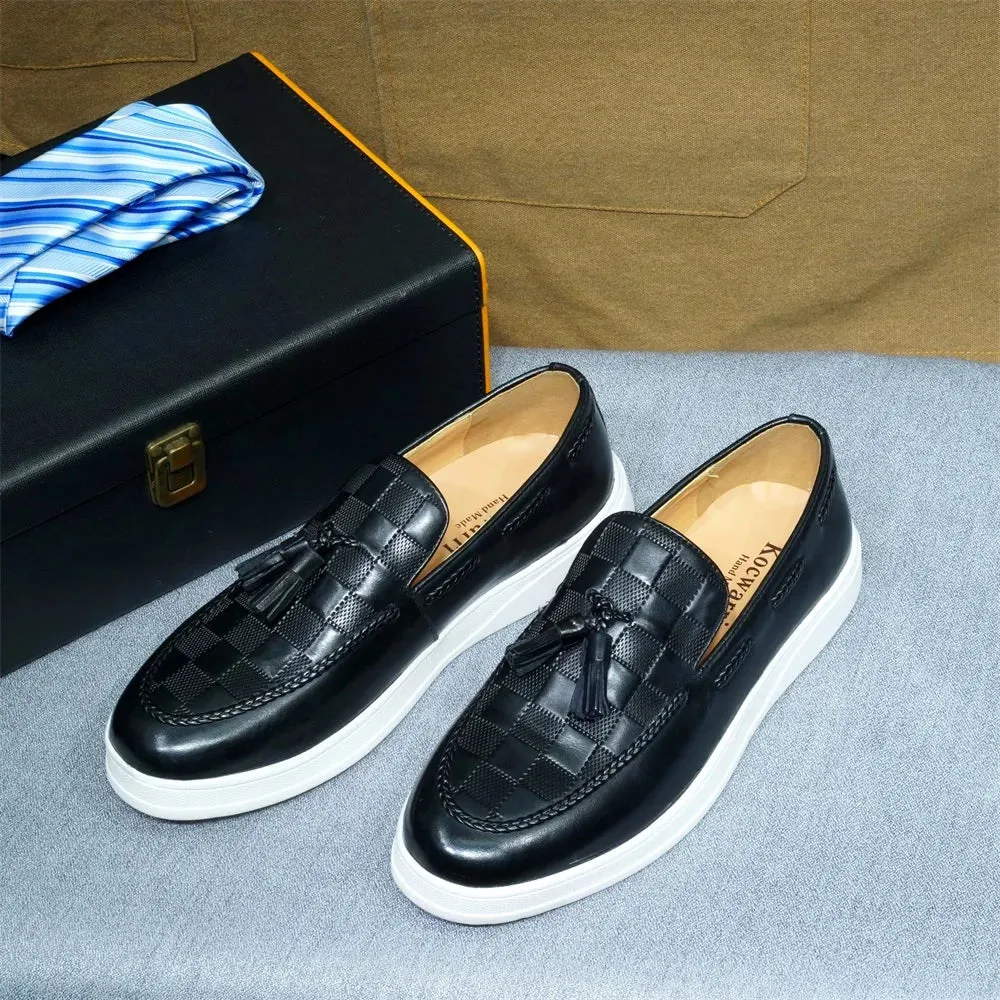 Tassel Loafer Shoes Genuine Leather Slip-on R