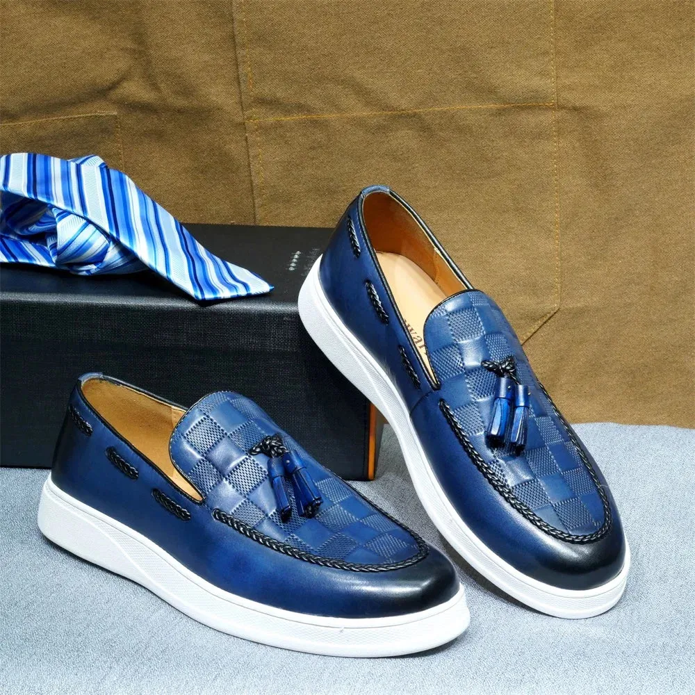 Tassel Loafer Shoes Genuine Leather Slip-on R