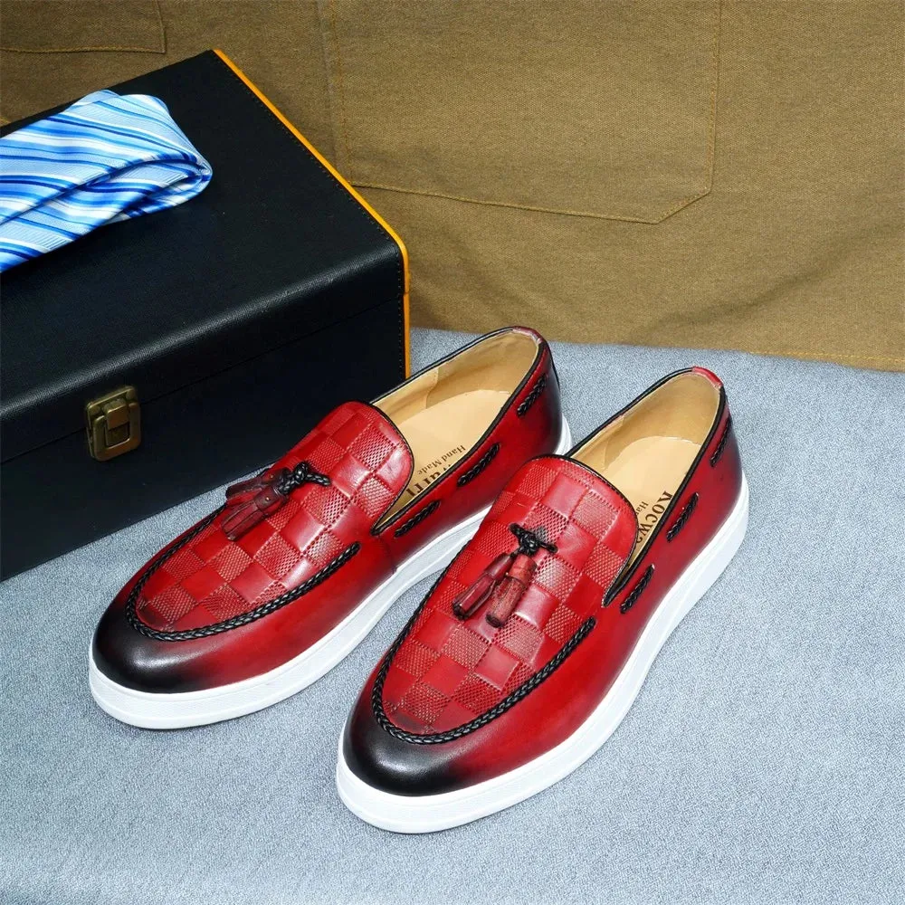 Tassel Loafer Shoes Genuine Leather Slip-on R