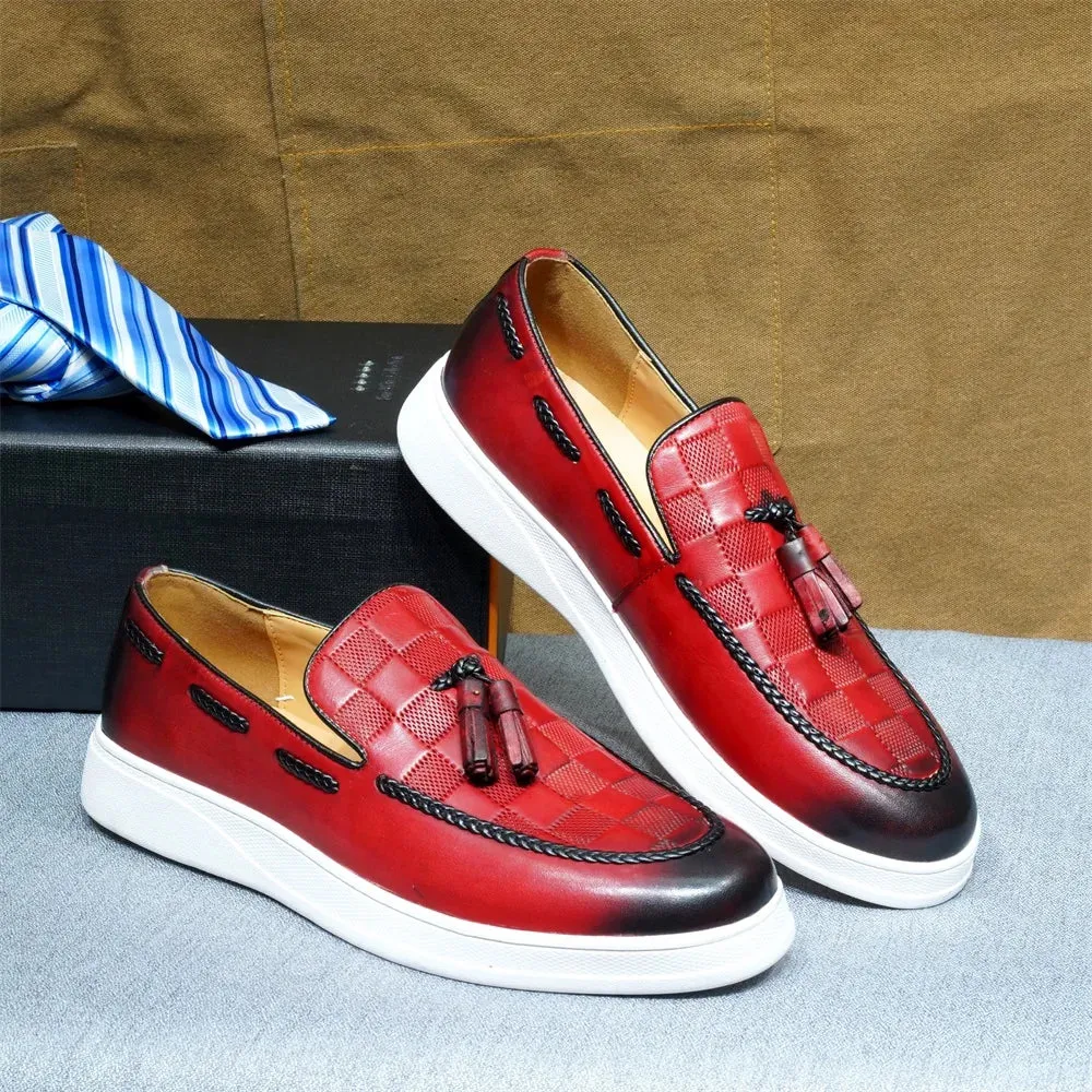 Tassel Loafer Shoes Genuine Leather Slip-on R