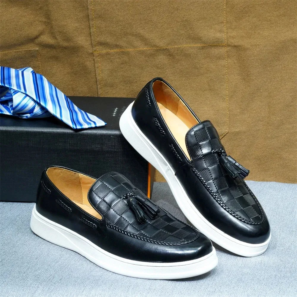 Tassel Loafer Shoes Genuine Leather Slip-on R
