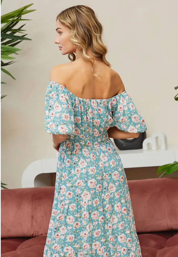 The Aqua Floral Dress