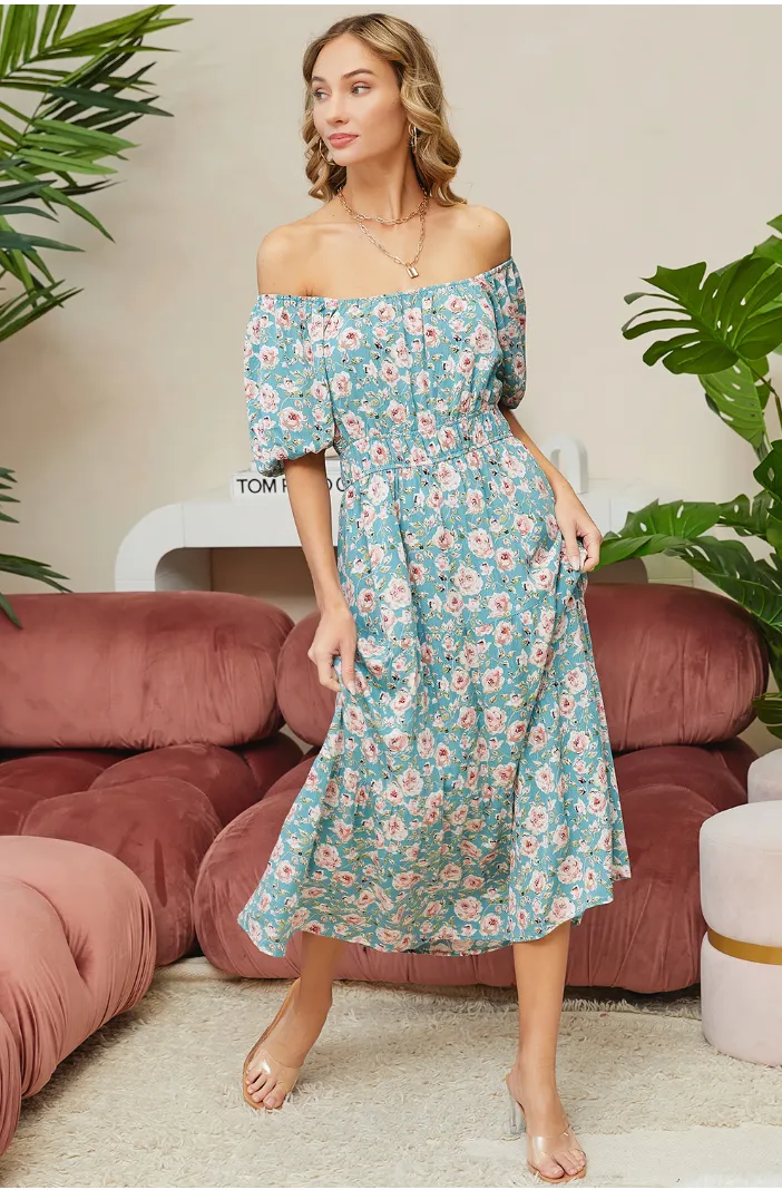 The Aqua Floral Dress