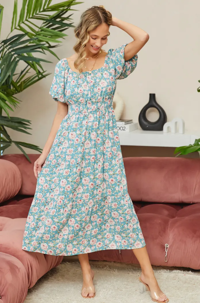The Aqua Floral Dress