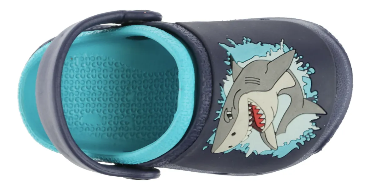 Toddler Boys Shark Printed Clog with Backstrap