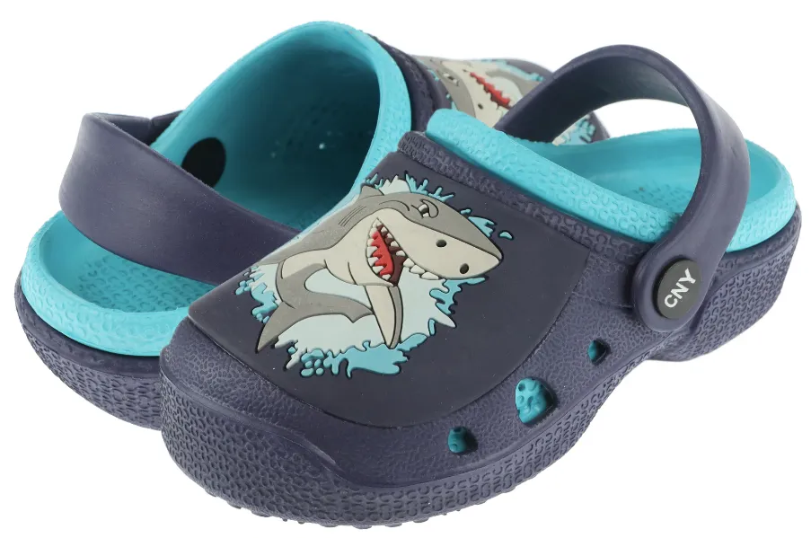 Toddler Boys Shark Printed Clog with Backstrap
