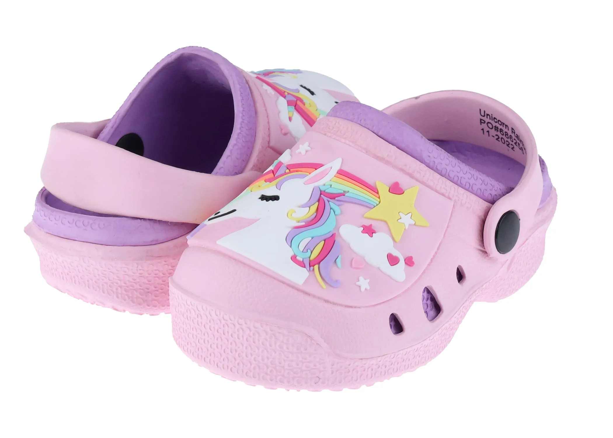 Toddler Girls Shooting Stars Unicorn Injected EVA Two Tone Clog