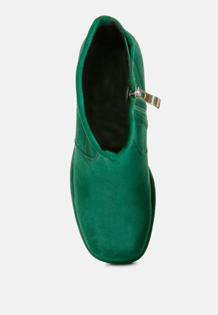 Two-Cubes Suede Platform Ankle Boots By Ruw