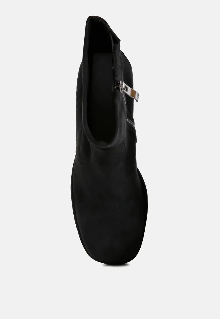 Two-Cubes Suede Platform Ankle Boots By Ruw