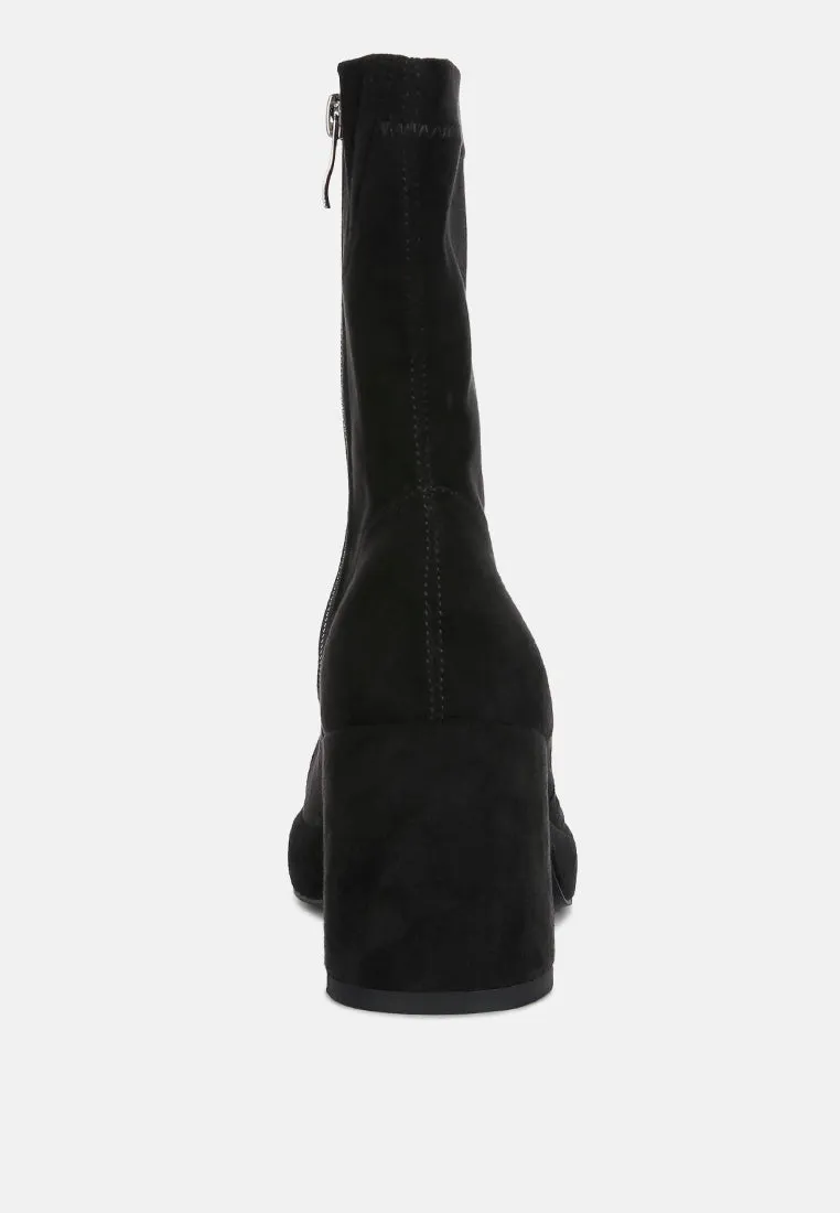 Two-Cubes Suede Platform Ankle Boots By Ruw