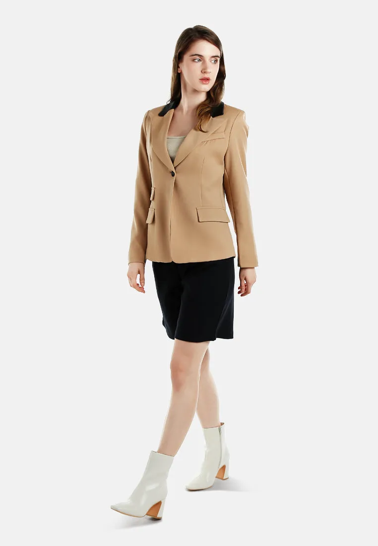 Two-Tone Lapel Blazer By RUW