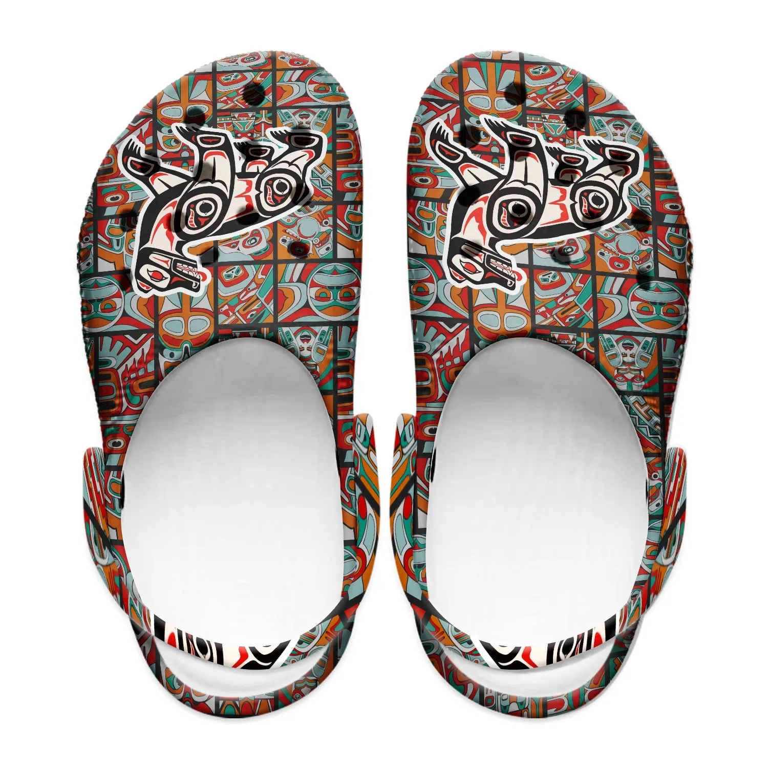 Unisex Pattern Fleece Clog Shoes For Women and Men Native American Style