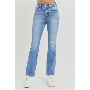 Unleash your Inner Diva: Risen Distressed High-rise Ankle Straight Jeans! 🎉