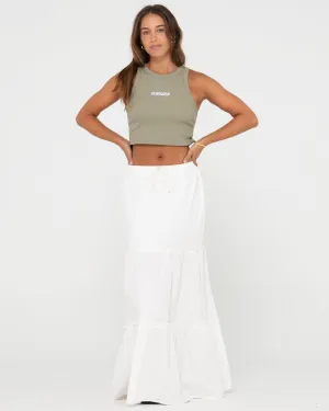 Violeta Low Rise Maxi Skirt - Snow
