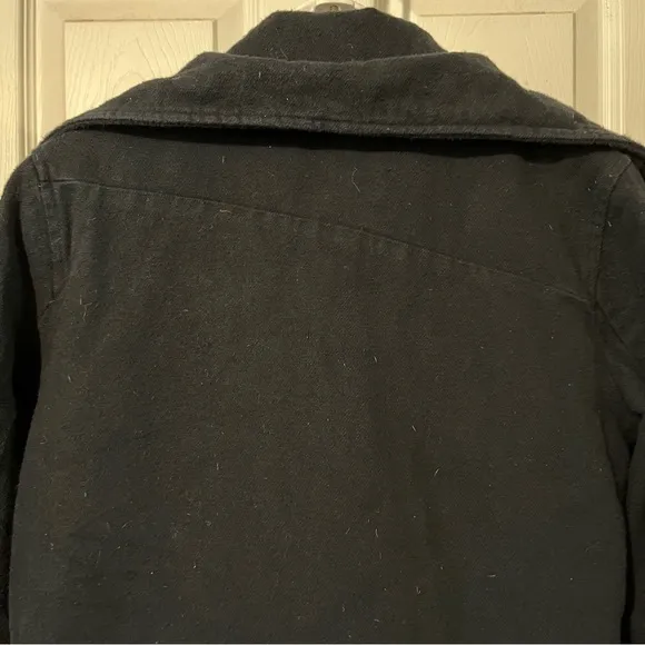 Volcom Vintage Black Pea Coat Zipper Button Front M