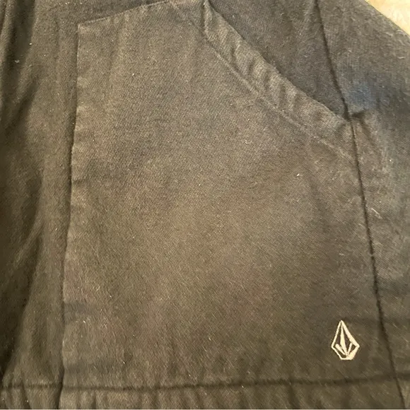 Volcom Vintage Black Pea Coat Zipper Button Front M