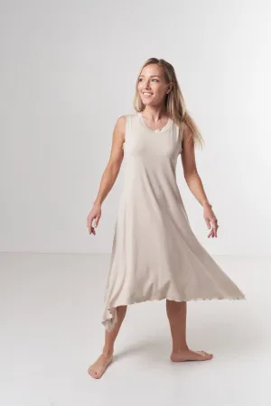 Waterfall Dress in Beige