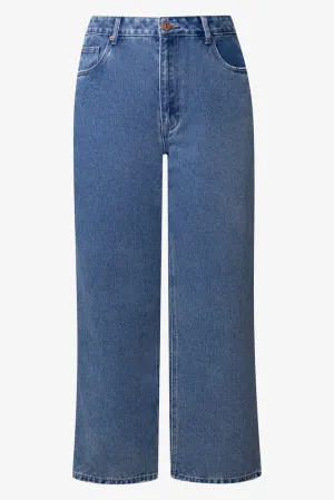 Wide Leg Denim Jeans Blue