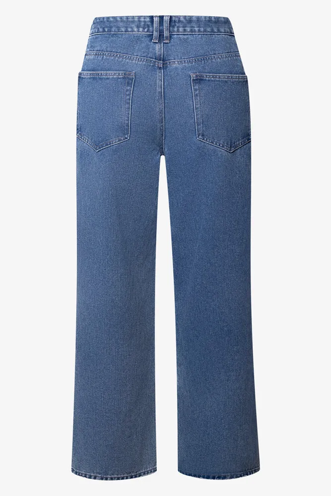 Wide Leg Denim Jeans Blue