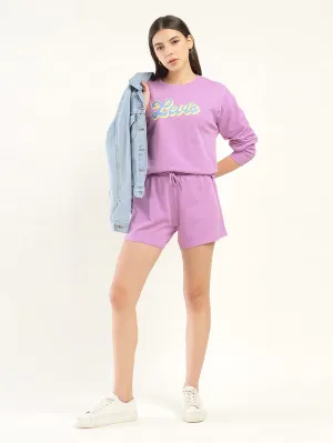 Women's Brand Logo Violet Co-ord Set