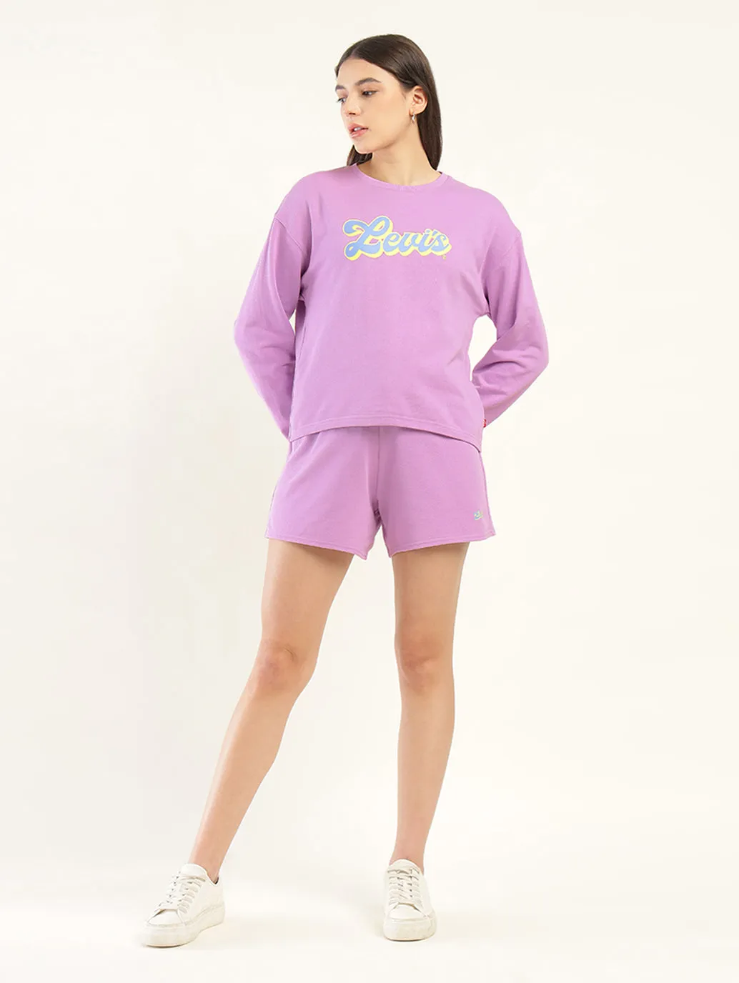 Women's Brand Logo Violet Co-ord Set