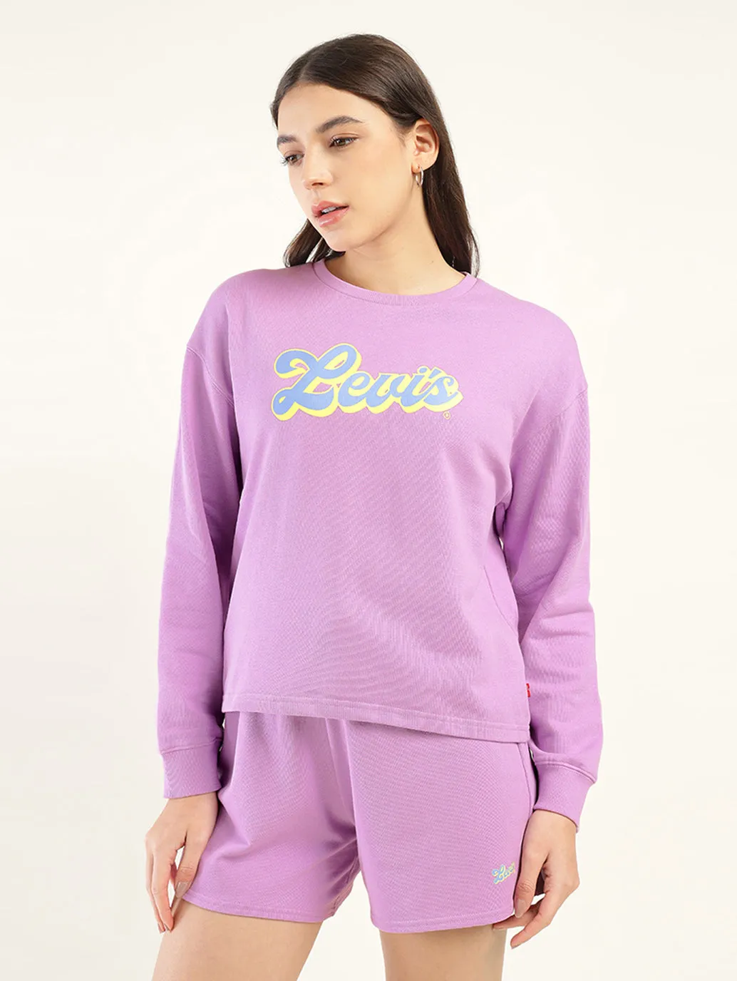 Women's Brand Logo Violet Co-ord Set