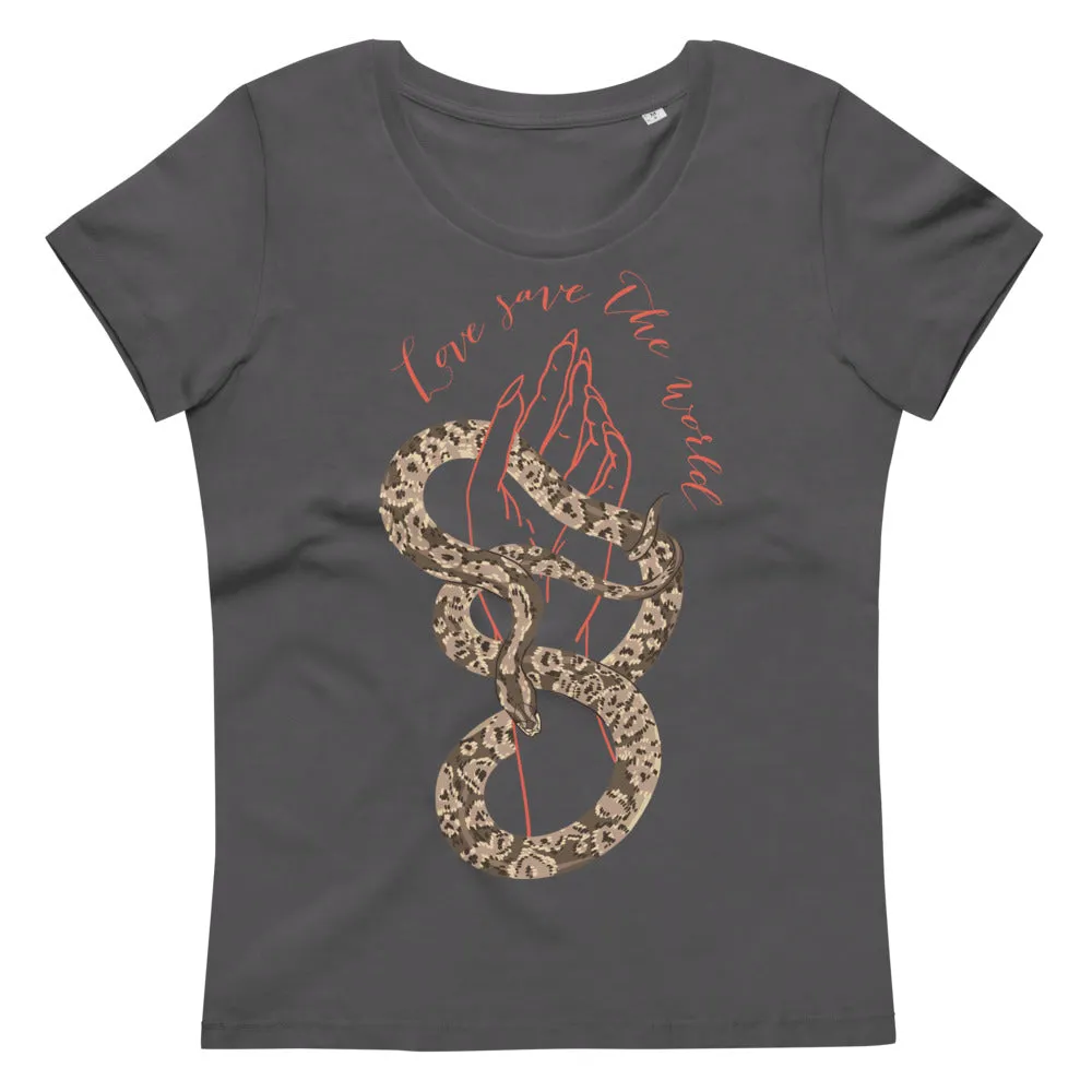 Women's fitted eco tee Love save the world