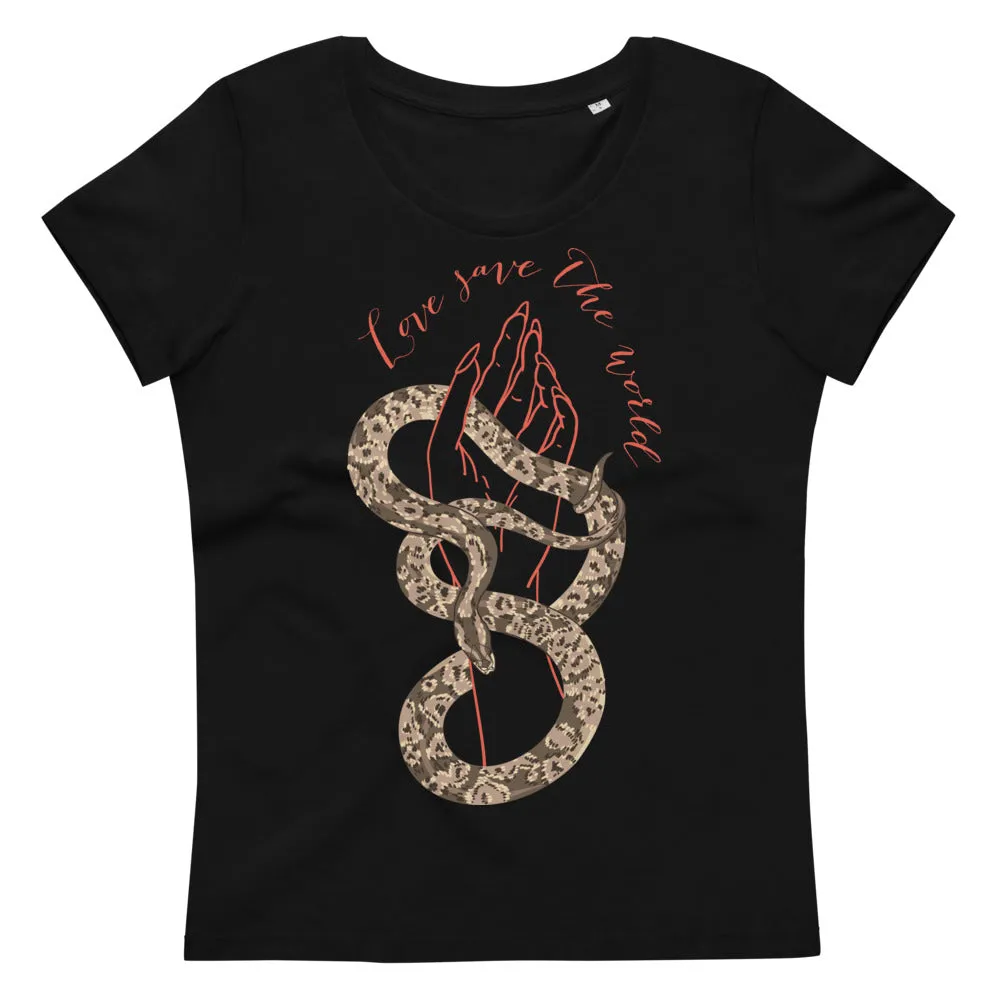 Women's fitted eco tee Love save the world