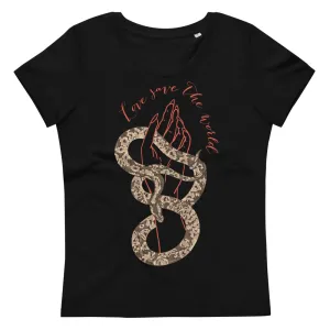 Women's fitted eco tee Love save the world